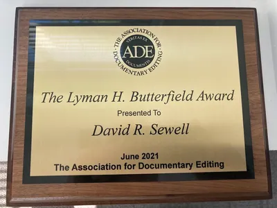 David Sewell, Manager of Digital Initiatives at UVA Press, Wins the 2021 ADE Lyman H. Butterfield Award